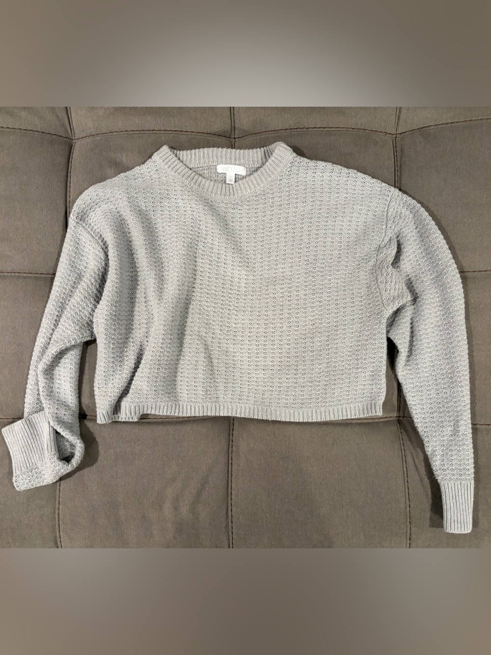 Abound Light Gray Cropped Crewneck Sweater